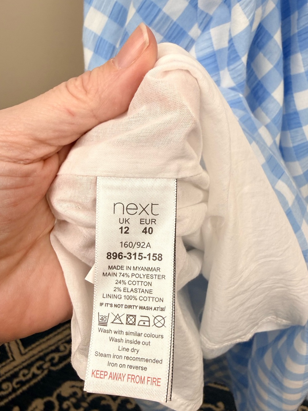 Emma Willis x next blue gingham halter maxi  summer dress 8 - Picture 11 of 11